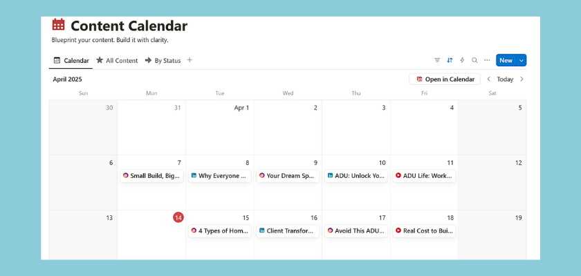 Notion Content Calendar